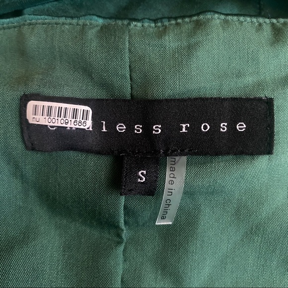 ENDLESS ROSE GREEN SATIN BUTTON FRONT ROMPER - Picture 7 of 8